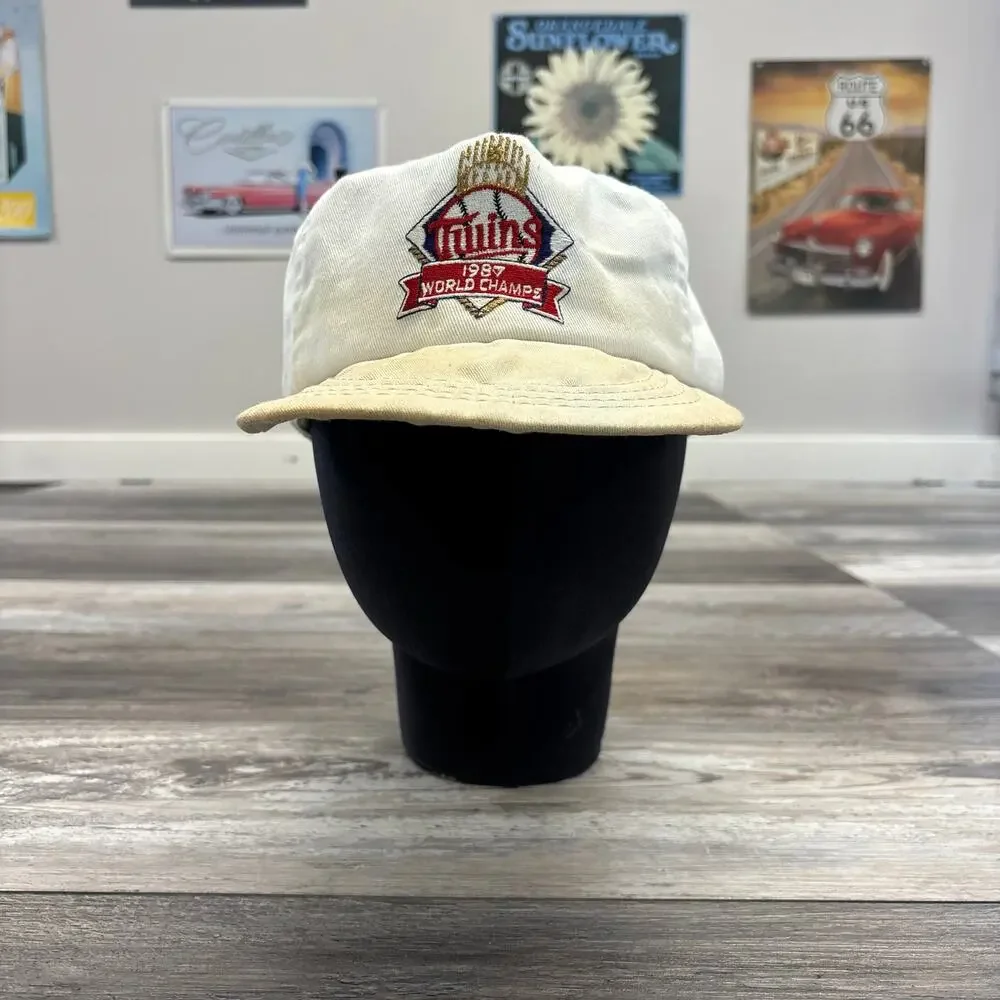 Vintage Annco MLB Minnesota Twins White Embroidered Logo‎ Baseball USA Made Hat